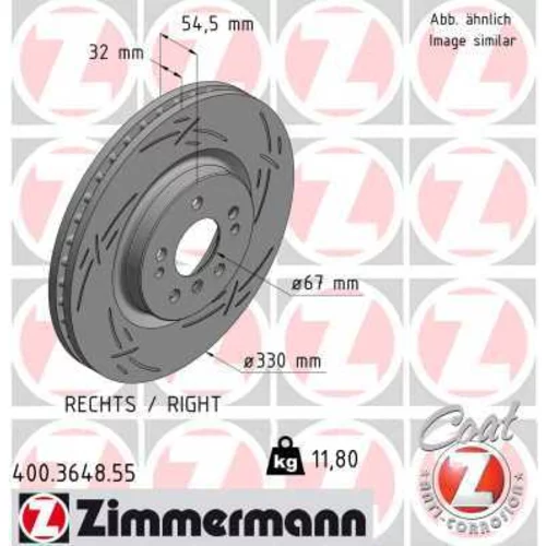 Brzdový kotúč ZIMMERMANN 400.3648.55