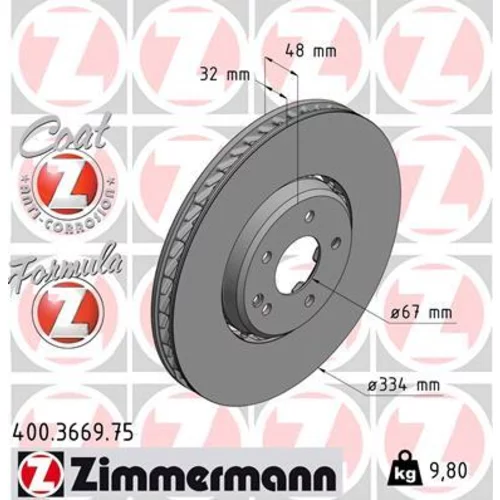 Brzdový kotúč ZIMMERMANN 400.3669.75