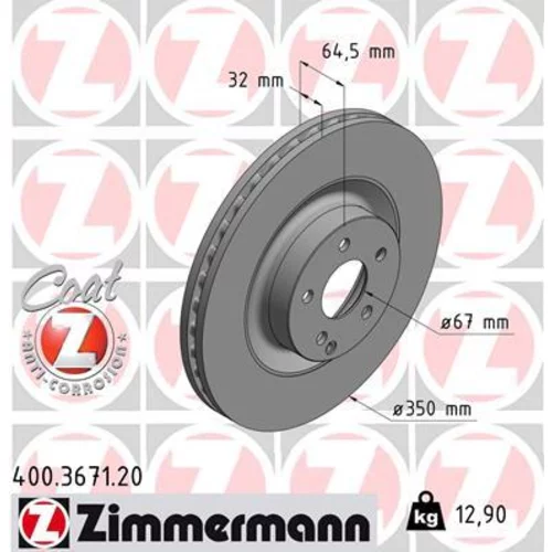 Brzdový kotúč ZIMMERMANN 400.3671.20