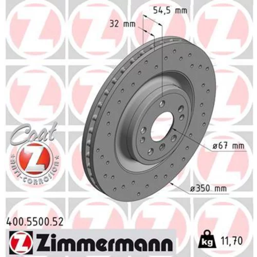 Brzdový kotúč ZIMMERMANN 400.5500.52