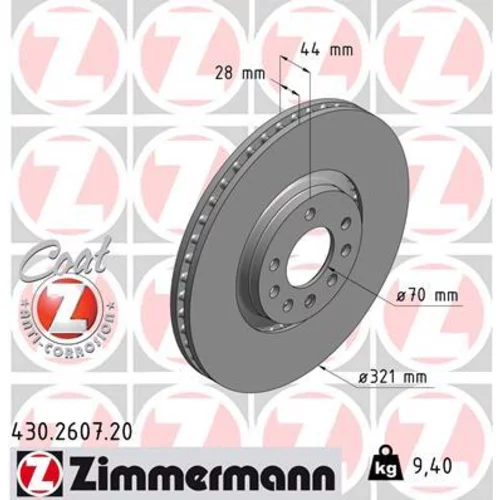 Brzdový kotúč ZIMMERMANN 430.2607.20