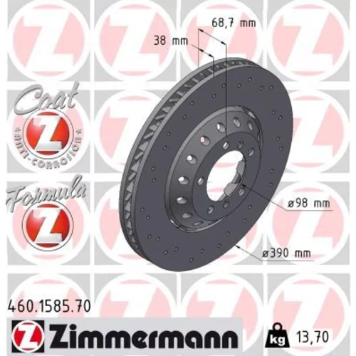 Brzdový kotúč ZIMMERMANN 460.1585.70