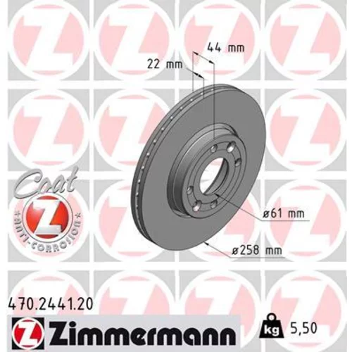 Brzdový kotúč ZIMMERMANN 470.2441.20