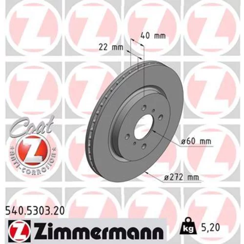 Brzdový kotúč ZIMMERMANN 540.5303.20