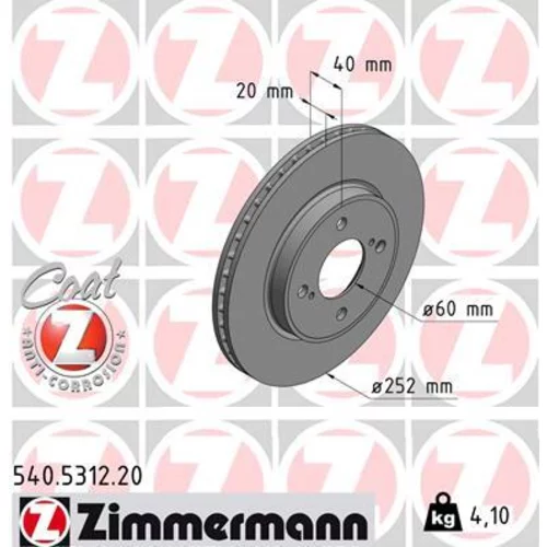 Brzdový kotúč ZIMMERMANN 540.5312.20