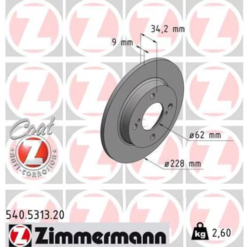 Brzdový kotúč ZIMMERMANN 540.5313.20