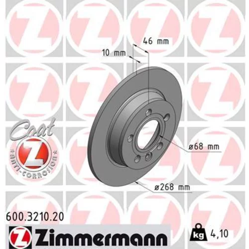 Brzdový kotúč ZIMMERMANN 600.3210.20