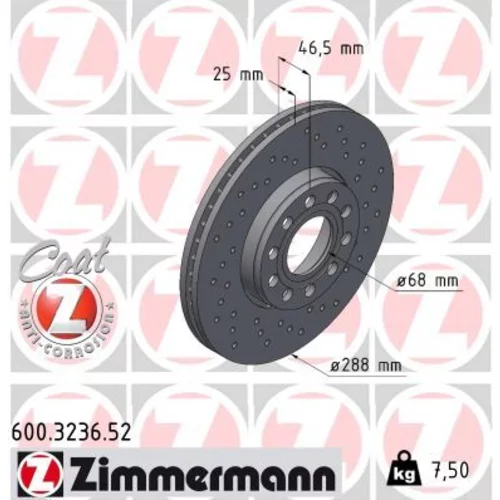 Brzdový kotúč ZIMMERMANN 600.3236.52