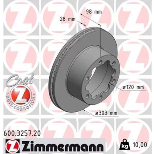 Brzdový kotúč ZIMMERMANN 600.3257.20