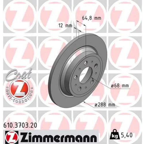 Brzdový kotúč ZIMMERMANN 610.3703.20