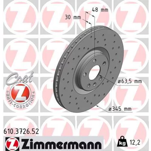 Brzdový kotúč 610.3726.52 /Zimmermann/