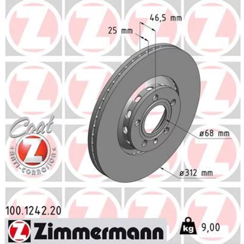 Brzdový kotúč ZIMMERMANN 100.1242.20