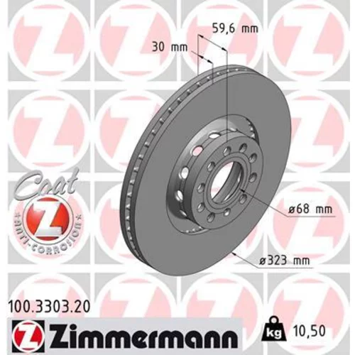 Brzdový kotúč ZIMMERMANN 100.3303.20