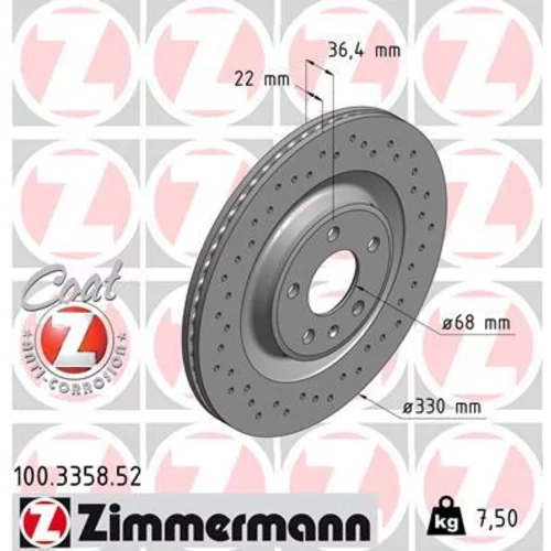 Brzdový kotúč ZIMMERMANN 100.3358.52