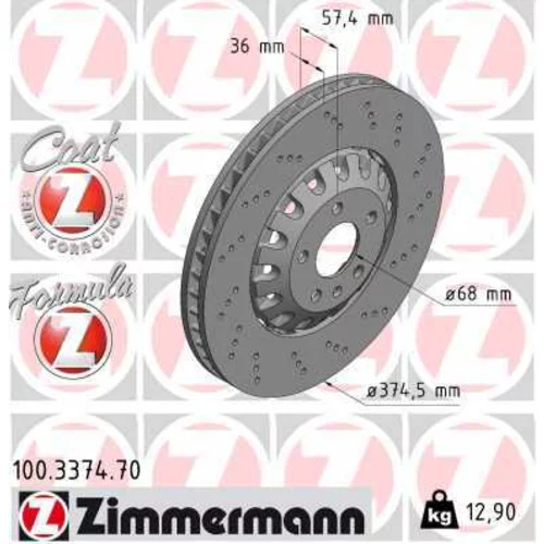 Brzdový kotúč ZIMMERMANN 100.3374.70