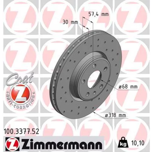 Brzdový kotúč ZIMMERMANN 100.3377.52