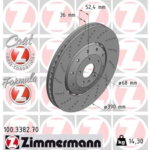 Brzdový kotúč ZIMMERMANN 100.3382.70