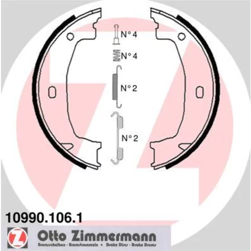 Sada brzd. čeľustí parkov. brzdy ZIMMERMANN 10990.106.1