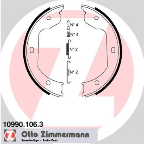 Sada brzd. čeľustí parkov. brzdy ZIMMERMANN 10990.106.3