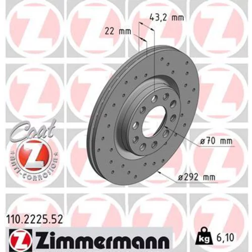 Brzdový kotúč ZIMMERMANN 110.2225.52