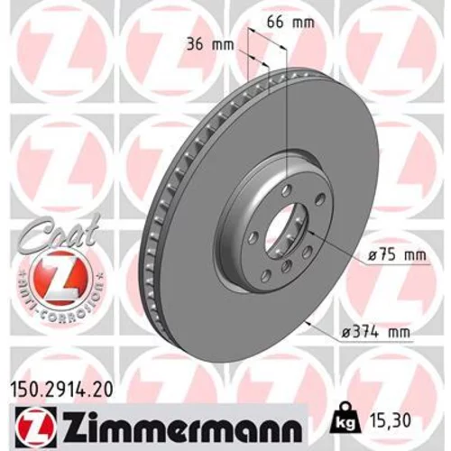 Brzdový kotúč ZIMMERMANN 150.2914.20