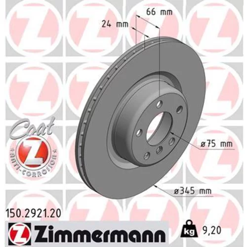 Brzdový kotúč ZIMMERMANN 150.2921.20