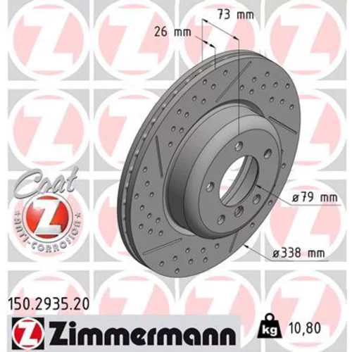 Brzdový kotúč ZIMMERMANN 150.2935.20