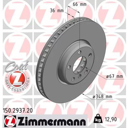 Brzdový kotúč ZIMMERMANN 150.2937.20