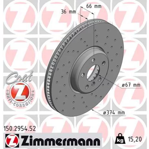 Brzdový kotúč ZIMMERMANN 150.2954.52