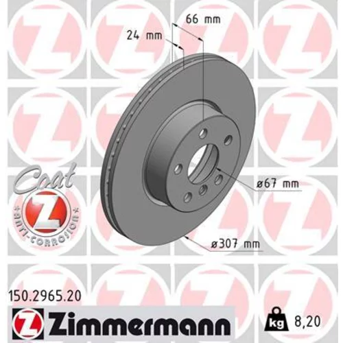 Brzdový kotúč ZIMMERMANN 150.2965.20