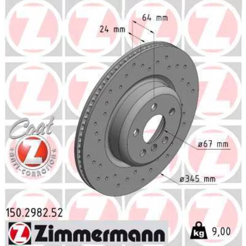 Brzdový kotúč ZIMMERMANN 150.2982.52