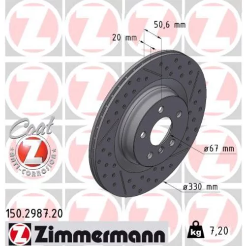 Brzdový kotúč ZIMMERMANN 150.2987.20