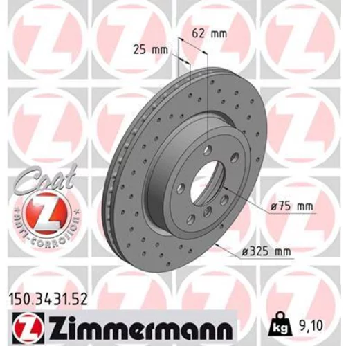 Brzdový kotúč ZIMMERMANN 150.3431.52