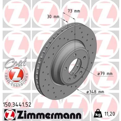 Brzdový kotúč ZIMMERMANN 150.3441.52