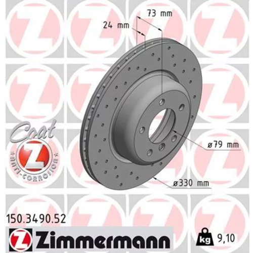 Brzdový kotúč ZIMMERMANN 150.3490.52