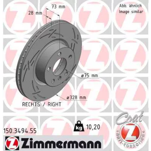 Brzdový kotúč ZIMMERMANN 150.3494.55