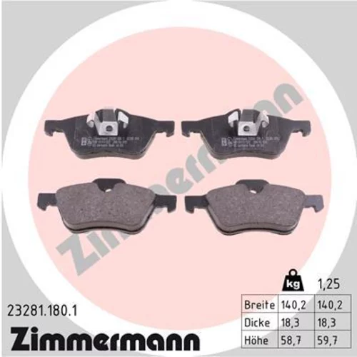 Sada brzdových platničiek kotúčovej brzdy ZIMMERMANN 23281.180.1