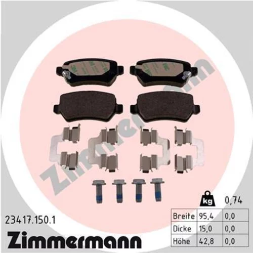 Sada brzdových platničiek kotúčovej brzdy ZIMMERMANN 23417.150.1