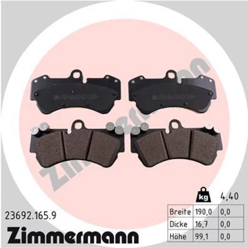 Sada brzdových platničiek kotúčovej brzdy ZIMMERMANN 23692.165.9