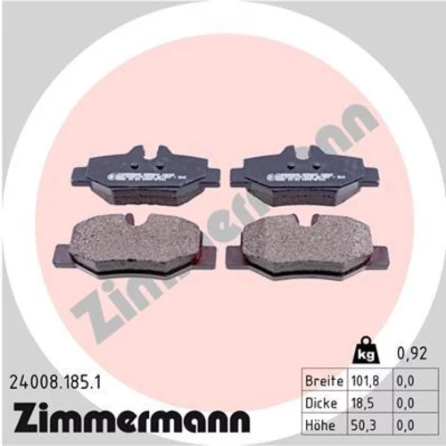 Sada brzdových platničiek kotúčovej brzdy ZIMMERMANN 24008.185.1