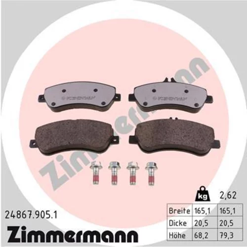 Sada brzdových platničiek kotúčovej brzdy ZIMMERMANN 24867.905.1