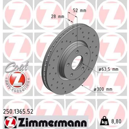 Brzdový kotúč ZIMMERMANN 250.1365.52