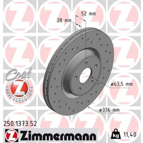 Brzdový kotúč ZIMMERMANN 250.1373.52