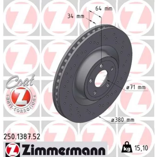 Brzdový kotúč ZIMMERMANN 250.1387.52