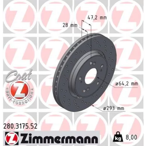 Brzdový kotúč ZIMMERMANN 280.3175.52