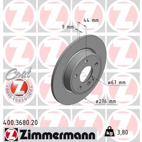 Brzdový kotúč ZIMMERMANN 400.3680.20