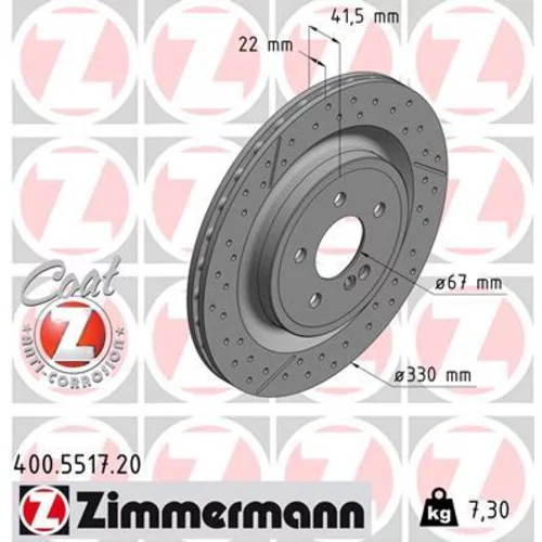 Brzdový kotúč ZIMMERMANN 400.5517.20