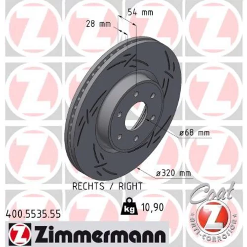 Brzdový kotúč ZIMMERMANN 400.5535.55