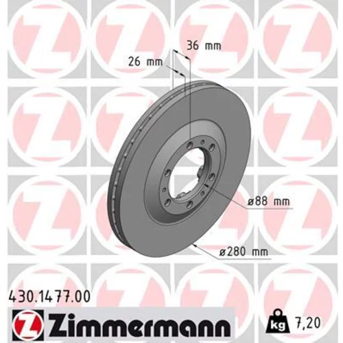 Brzdový kotúč ZIMMERMANN 430.1477.00