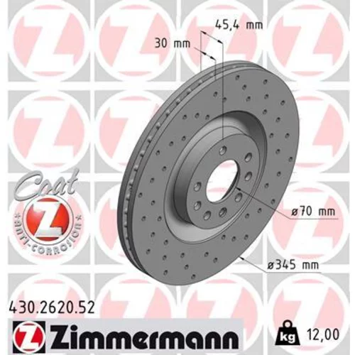 Brzdový kotúč ZIMMERMANN 430.2620.52